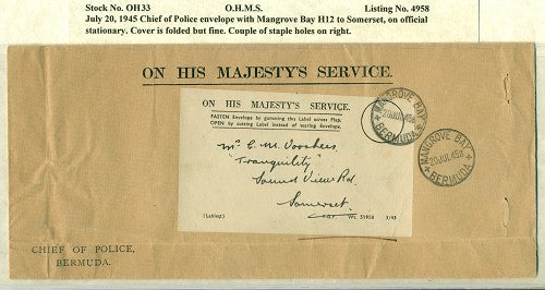 OHMS Chief of Police July 20, 1945