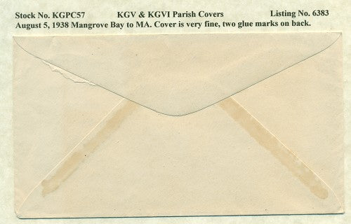 KGV & KGVI Parish Covers Mangrove Bay August 5, 1938 KGPC 57