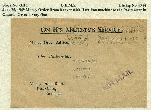 OHMS Hamilton Money Order Branch June 25, 1949