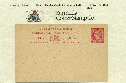 1893 one penny card