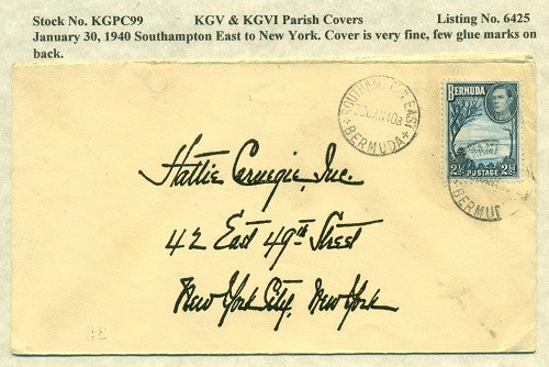 KGV & KGVI Parish Covers Southampton East January 30, 1940 KGPC 99
