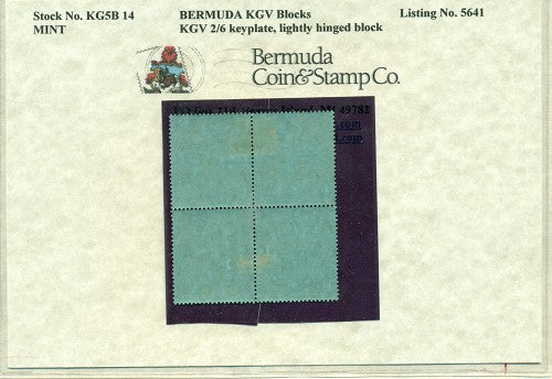 Block of KGV 2-6 shilling sg 52 KG5B 14