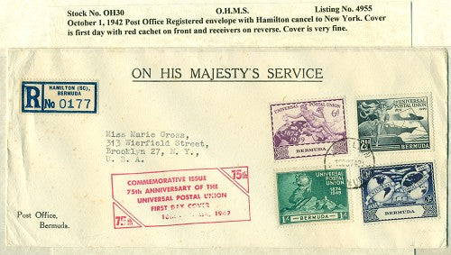 OHMS P.O. envelope October 1, 1942