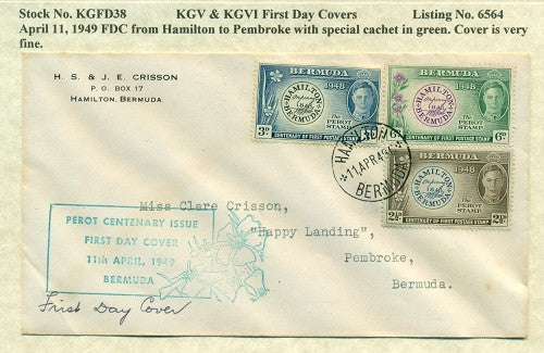 FDC 4/11/1949 KG6C 38