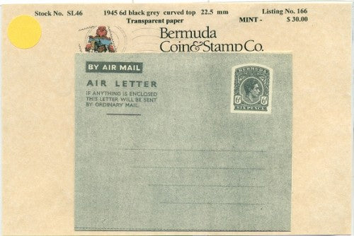 1945 6d black grey on white
