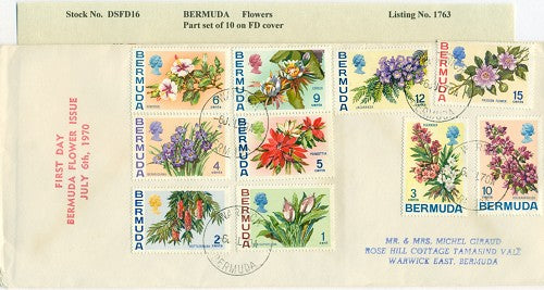 Flowers 10 stamps lower values