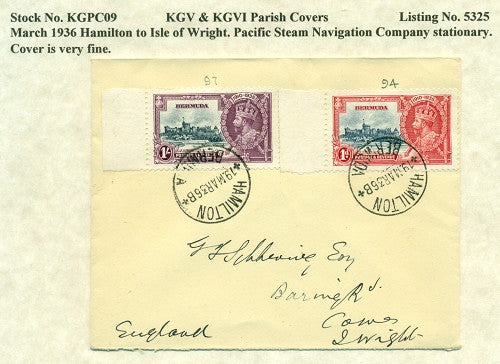 KGV & KGVI Parish Covers Hamilton March 19, 1936