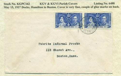 KGV & KGVI Parish Covers Docks, Hamilton May 15, 1937 KGPC 162