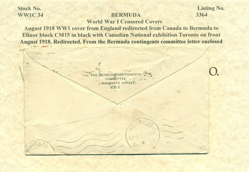 August 1918 England to Canada to Bermuda
