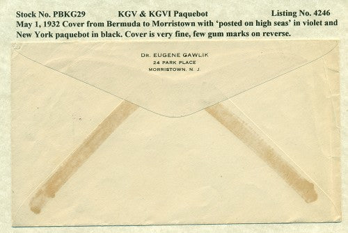 Paquebot Mail from May 1, 1932
