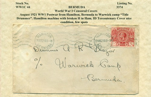 August 1921 Bermuda to Warwick camp