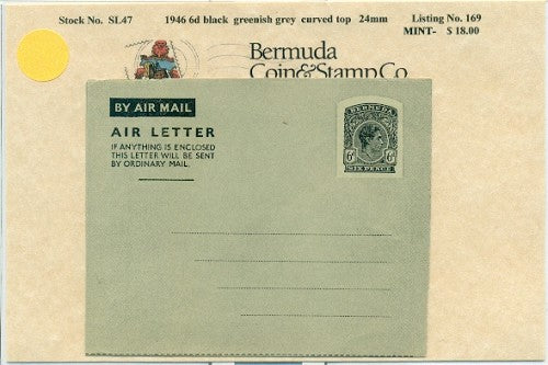 1946 6d black grayish, curved top