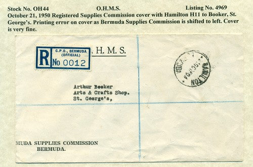 OHMS Registered Supplies Commission October 21, 1950