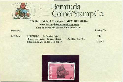 Shipwreck issue Titanium (dark) paper 12 cent