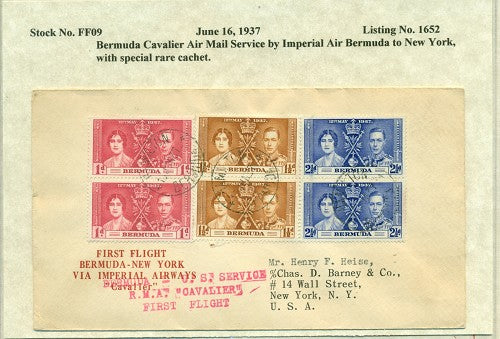 Jun 16 -17 1937 Bda to new york