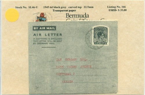 1945 6d black grey on white - used