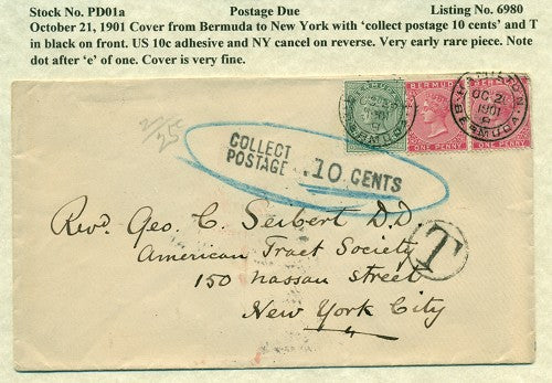 Postage Due Cover 1901 PD 01a