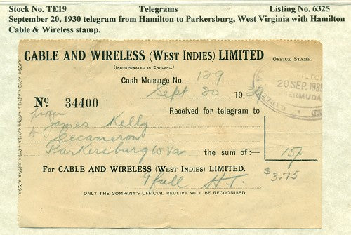 Telegram - September 20, 1930 TE 19