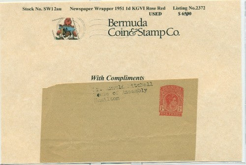 1951 1d KGVI news wrapper -SW12a-u