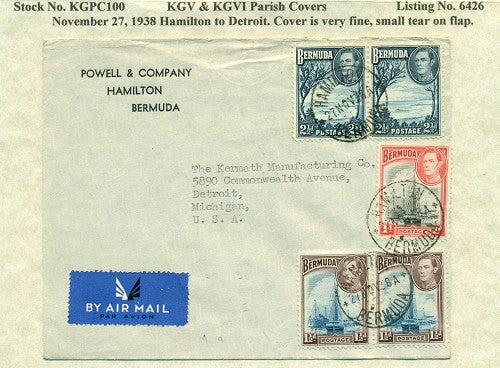 KGV & KGVI Parish Covers Hamilton November 27, 1938 KGPC 100
