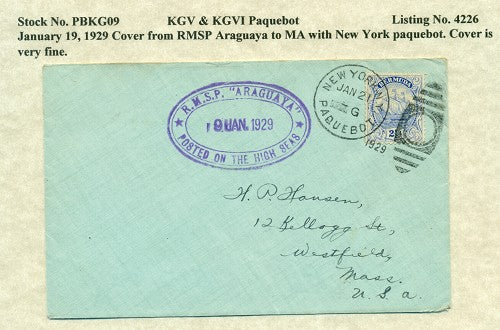 Paquebot Mail from January 19, 1929