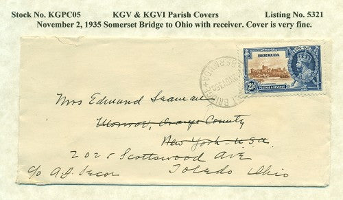 KGV & KGVI Parish Covers Somerset Bridge November 2, 1935