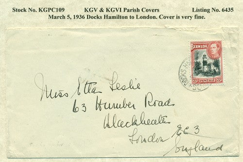KGV & KGVI Parish Covers Docks, Hamilton March 5, 1936 KGPC 109