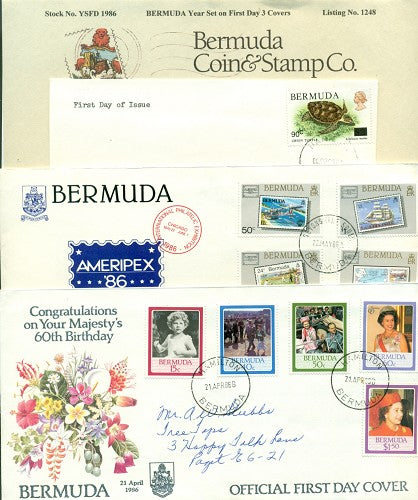 Year set 1986 on FDC