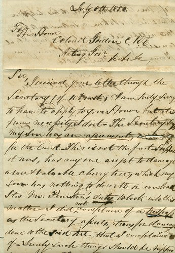 OHMS Harrington Sound- Acting Governor July 2, 1880