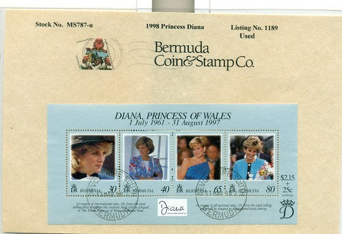 Souvenier sheet - Princess Di - used