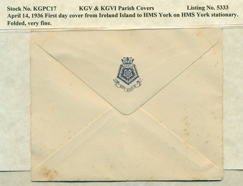 KGV & KGVI Parish Covers Ireland Island April 14, 1936
