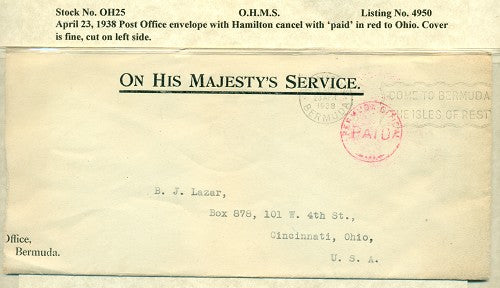 OHMS P.O. envelope April 23, 1938