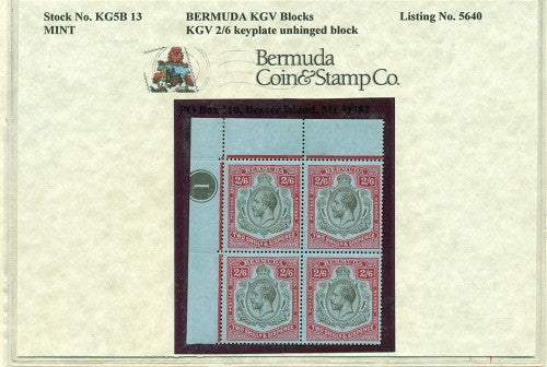 Block of KGV 2-6 shilling sg 52 KG5B 13