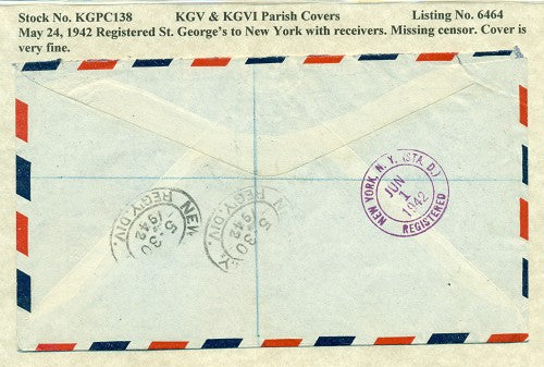 KGV & KGVI Parish Covers St. george's May 24, 1942 KGPC 138