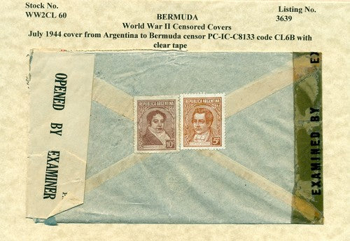Censor Label PC90-C8133 DOUBLE CENSOR SHIP MAIL