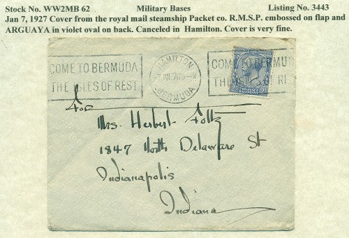 Cover from Bermuda RMSP ARGUAYA