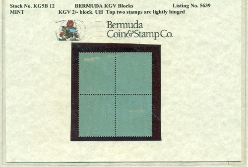 Block of KGV 2 shilling KG5B 12