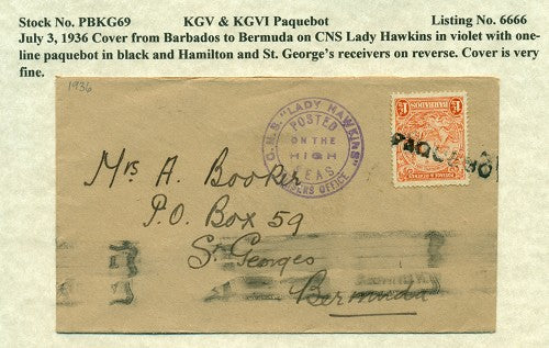 Paquebot Mail from July 3, 1936 PBM 69