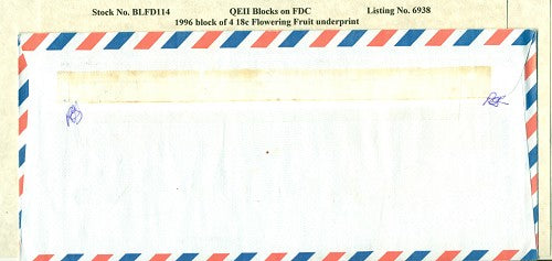 1996 underprint 18c Flowering Fruit BLFD 114