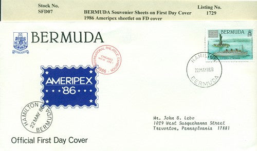 Souvenier sheet - 1986 Ameripex