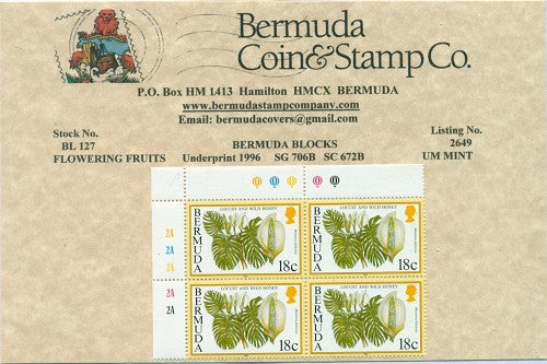 1996 18c Flowering Fruit underprint