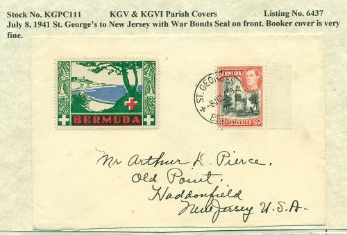 KGV & KGVI Parish Covers St. George's July 8, 1941 KGPC 111