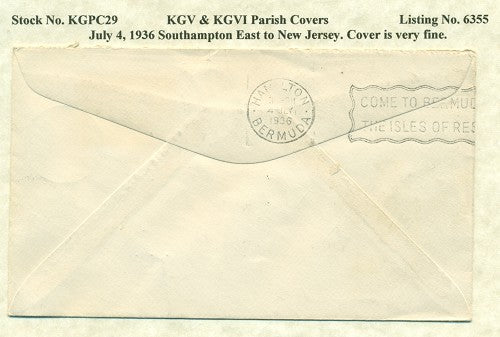 KGV & KGVI Parish Covers Southampton East July 14, 1936 KGPC 29