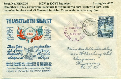 Paquebot Mail from December 4, 1936 PBM 76