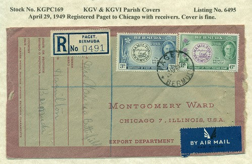 KGV & KGVI Parish Covers Paget April 29, 1949 KGPC 169
