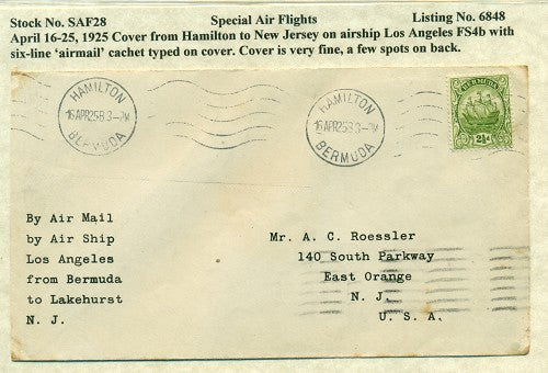 Special Air Flights April 16-25, 1925 SAF 28