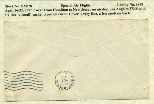 Special Air Flights April 16-25, 1925 SAF 28