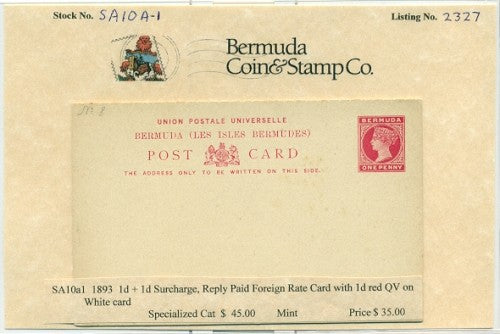 1893 1 penny reply card
