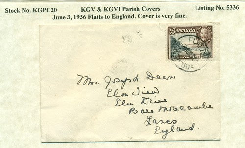 KGV & KGVI Parish Covers Flatts June 3, 1936
