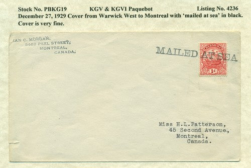 Paquebot Mail from December 27, 1929